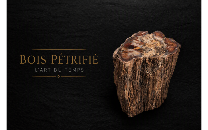 BRACELET HOMME OU FEMME MODELE PIECE UNIQUE EN BOIS PETRIFIE CLAIR D'ARIZONA 